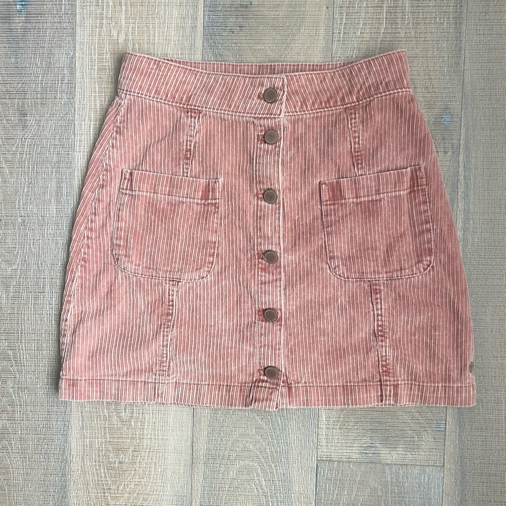 Roxy corduroy mini skirt with button front closure
